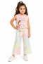 Girl's Tie-Dye Patterned Pants Hooded T-Shirt Powder Color Two-Piece Set