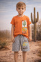 Boy's Summer 2-Piece Set Comfortable Stylish Daily Combination Set with Shorts