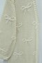 Bow Pattern Knitwear Openwork Cardigan - Cream - 3