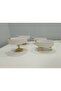 4-Piece Butterfly, Daisy Figured Porcelain, Serving Plate, Presentation Bowl, Metal Gold Legs - 7
