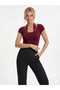 New Product Cotton Textured Women's Lace Detailed Square Neck Short Sleeve Blouse - 4