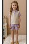 Girls and Boys Colorful 100% Linen Polo Collar Shorts Set - Summer Natural Fabric Top and Bottom Set - 3