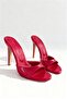 Cinderella Red Patent Leather Round Toe Heeled Women's Slippers - 2