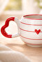 كوب سيراميك مصنوع يدويًا بالكامل مع نقش خاص على شكل قلب 'LE' من سلسلة 'RED LINE HEART' - 2