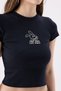 Crep Women's Just Real Life Vibes Rabbit Printed Crop T-Shirt Crew Neck Short Sleeve – Slim Fit 100%
