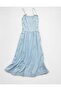 AE Denim Bow Strap Midi Dress - 3