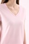 Crep Women's Basic V-Neck Short Sleeve T-Shirt Pink – Regular Fit 100% Cotton - 5