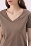 Crep Women's Basic V-Neck Short Sleeve T-Shirt Mink – Regular Fit 100% Cotton - 6