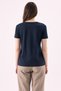 Crep Women's Basic V-Neck Short Sleeve T-Shirt Navy Blue – Regular Fit 100% Cotton - 3