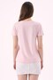 Crep Women's Basic V-Neck Short Sleeve T-Shirt Pink – Regular Fit 100% Cotton - 3