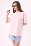 Crep Women's Basic Crew Neck Oversize T-Shirt Pink – 100% Organic Cotton - 2