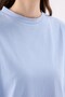 Crep Women's Basic Crew Neck Oversize T-Shirt Blue – 100% Organic Cotton - 5