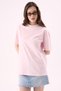 Crep Women's Basic Crew Neck Oversize T-Shirt Pink – 100% Organic Cotton