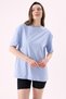 Crep Women's Basic Crew Neck Oversize T-Shirt Blue – 100% Organic Cotton - 6