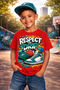 تي شيرت للأطفال مطبوع عليه Respect مصنوع من القطن بنسبة 100%