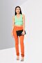 Women Slim Fit Solid Stretchable Chino Pants, Rust - 2