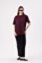 Crep Women's Basic Crew Neck Oversize T-Shirt Plum – 100% Organic Cotton - 3