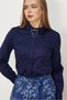 Shirt Collar Satin Blouse 46529 - 3
