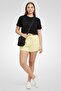 Women Embroidered Logo Basic Shorts, Yellow