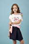 100% Cotton Off-The-Shoulder Printed T-Shirt for Girls H1437A826Sm - 3