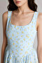 V-Neck Floral Poplin Sleeveless Mini Dress H5282Ax26Sp - 6