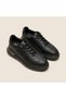 Epure Leather Sneakers with Gold Stripe Detail - 4