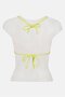 Women Padded Textured Bikini Top, Lime Green - 3