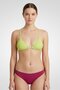 Women Padded Textured Bikini Top, Lime Green