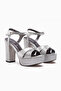 Aden Silver Platform Heeled Women's Shoes - 3