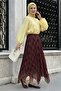 Plaid Patterned Dark Rose Dusty Skirt - 3