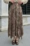 Ethnic Pattern Kraş Milk Coffee Skirt - 3