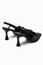 Neila Black Knitted Patterned Women's Heeled Shoes - 6