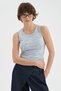 Women's Print Detailed Design Crop Top with Metal Brand Logo on the Front - 2