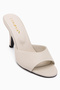 Marcia Genuine Leather Beige Heeled Women's Slippers