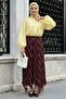 Plaid Patterned Dark Rose Dusty Skirt - 2