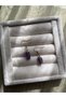 Cylinder Amethyst Stone Gold Color Steel Earrings Handmade
