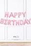 Pink Happy Birthday Letter Balloons Birthday Foil Balloon Set