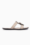 Lien Beige Double-Strapped Buckle Detailed Women's Slippers - 2