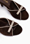 Meri Genuine Leather Brown Suede Heeled Women's Slippers - 5