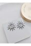 Spiral Sun Silver Color Women's Earrings - 3