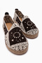 Rosie Brown Bohemian Knitted Patterned Espadrille Loafer Women's Shoes - 7