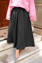 Women's Crinkled Flared Maxi Skirt Black - 3