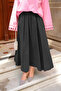 Women's Crinkled Flared Maxi Skirt Black