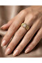 316L Steel Gold Zircon Stone Twist Pattern Ring - 2