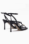 Sweta Black Ankle Strap Buckle Women's Heeled Shoes - 6