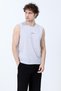 Men's Crew Neck Printed 100% Cotton Sleeveless T-Shirt Gray - 26Y 2752 - 3