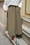 Women's Crinkled Flared Maxi Skirt Light Green