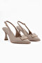 Sanny Beige Buckle Women's Heeled Shoes - 4