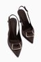 Sanny Brown Buckle Women's Heeled Shoes - 6