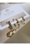 Heart-Shaped Steel Earrings 3-Piece Model Xuping Original Quality Zircon Stone Gold Stainless Steel - 2